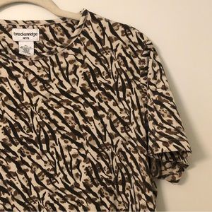 Vintage Cream/Brown Animal Print Tee